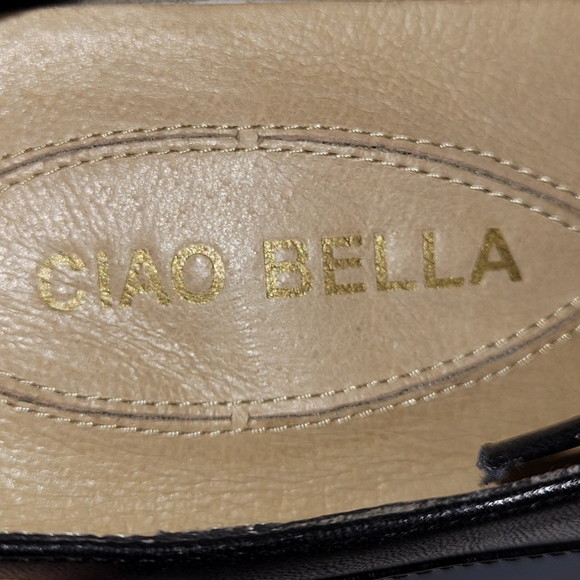 Ciao Bella 40's Style Black Leather Open Toe Peep Lace Up Heels Size 8 1/2 - Picture 7 of 8